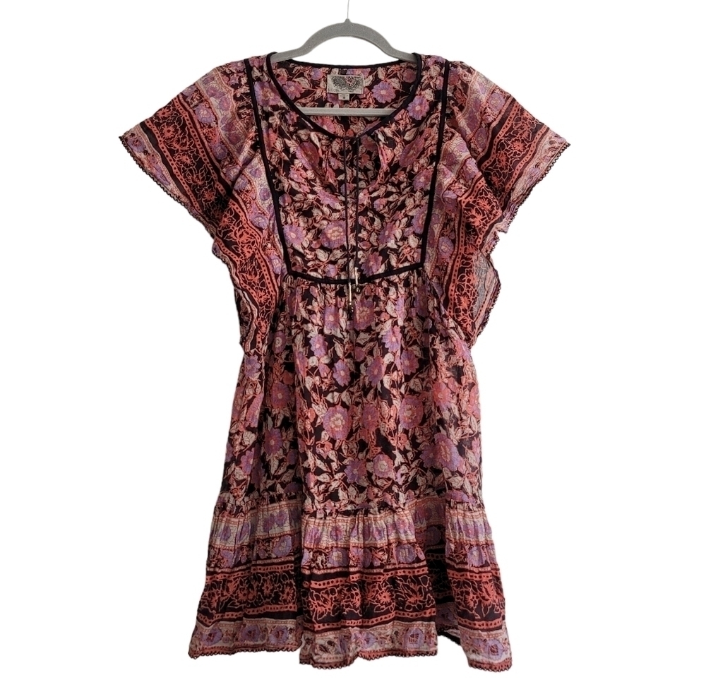 UO Ecote Tribal Semi-Sheer Mini Dress Swim Cover Up